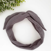 Afbeelding in Gallery-weergave laden, Haarbandeau Dark grey mousseline