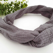 Afbeelding in Gallery-weergave laden, Haarbandeau Dark grey mousseline